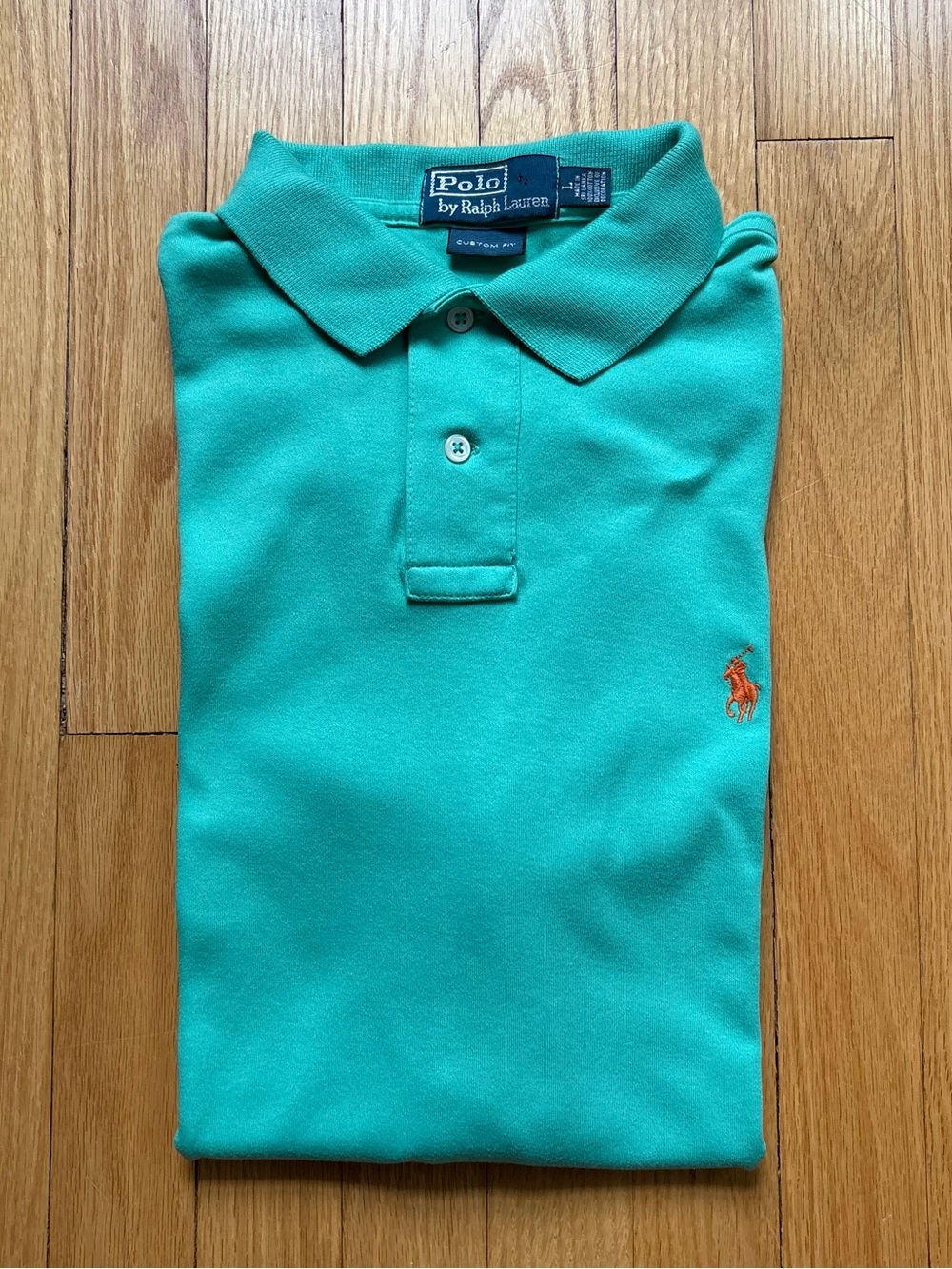 Polo Ralph Lauren Men’s Short Sleeve Polo Shirt Custom Fit Large Green Solid